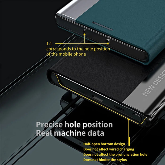 Strong Magnet Leather with PC Inner Folio Flip Plated Stand Case for iPhone 13 mini 5.4 inch - Black - 4