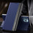 Auto Absorption Anti-Shock Folio Flip Plated Leather Stand Case for iPhone 13 Pro 6.1 inch - Dark Blue - 2