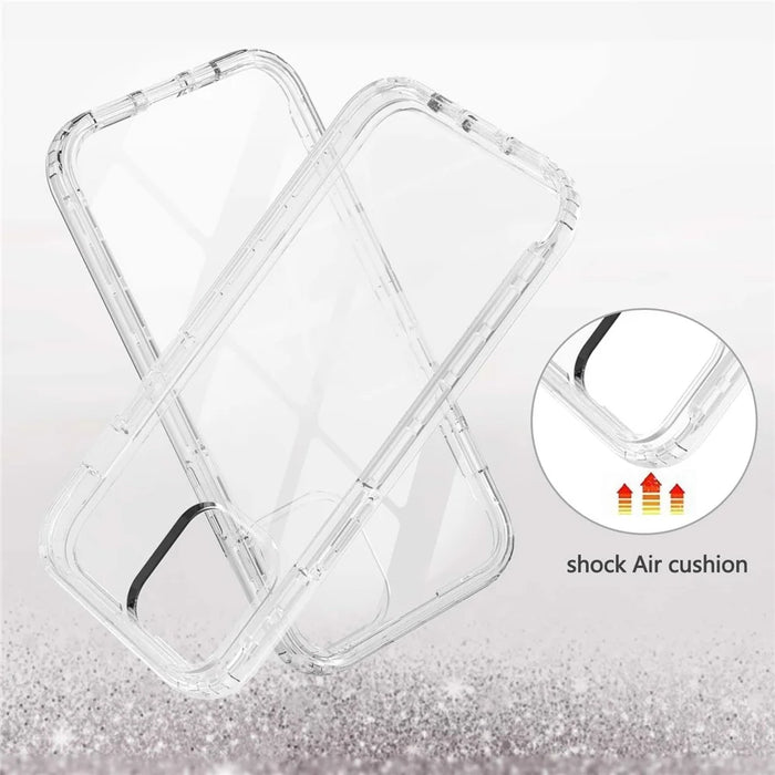 TPU + PC Combo Transparent LA1 Series Gradient 3-in-1 Hybrid Case with Built-in PET Screen Protector for iPhone 13 Pro 6.1 inch - Transparent - 2