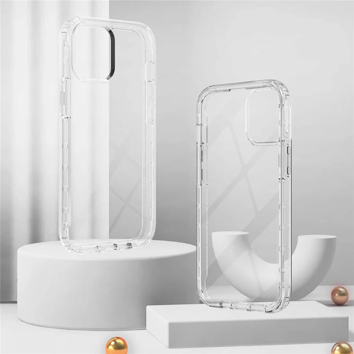 TPU + PC Combo Transparent LA1 Series Gradient 3-in-1 Hybrid Case with Built-in PET Screen Protector for iPhone 13 Pro 6.1 inch - Transparent - 3