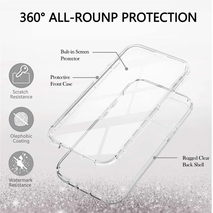 TPU + PC Combo Transparent LA1 Series Gradient 3-in-1 Hybrid Case with Built-in PET Screen Protector for iPhone 13 Pro 6.1 inch - Transparent - 4