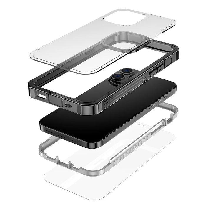 Full-Body Protection Shockproof Rugged PC Protective Phone Case Built-in PET Screen Protector for iPhone 13 Pro 6.1 inch - 2