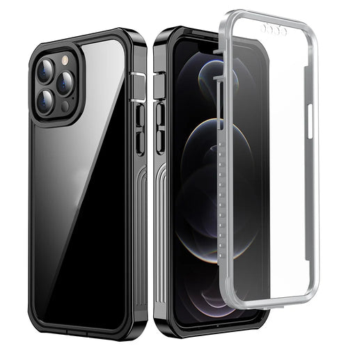 For iPhone 13 Pro Max 6.7 inch PET Screen Protector Shock Absorption Phone Case Full-Body Protection Hard PC Back Cover - 1