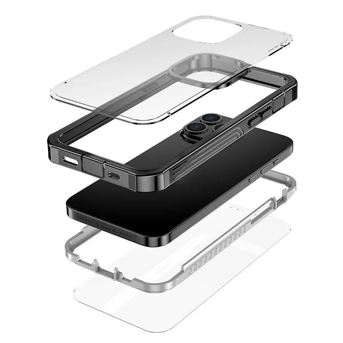 For iPhone 13 Pro Max 6.7 inch PET Screen Protector Shock Absorption Phone Case Full-Body Protection Hard PC Back Cover - 2