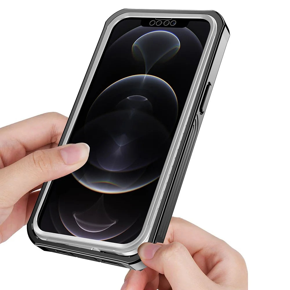 Full-Body Protection Heavy Duty Clear PC Back Cover Built-in PET Screen Protector for iPhone 13 mini 5.4 inch - 4