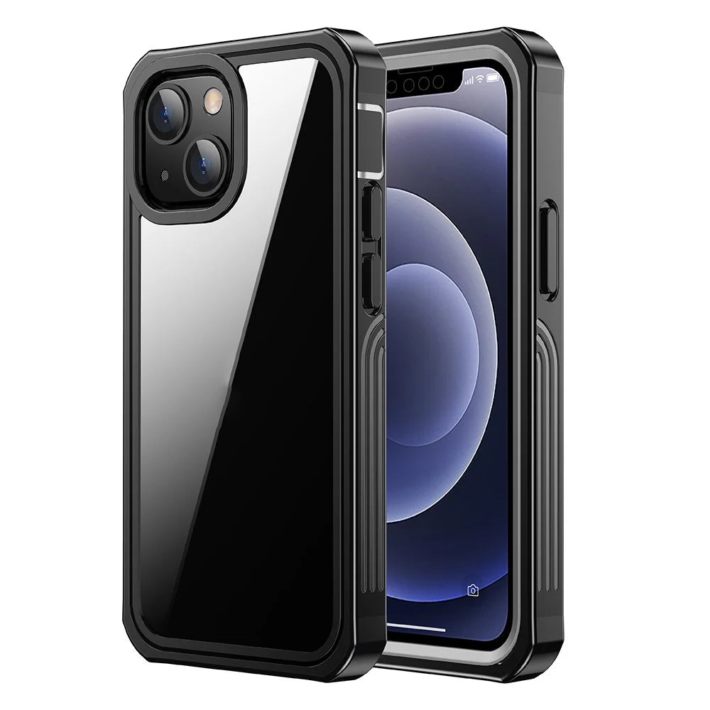 Full-Body Protection Heavy Duty Clear PC Back Cover Built-in PET Screen Protector for iPhone 13 mini 5.4 inch - 5