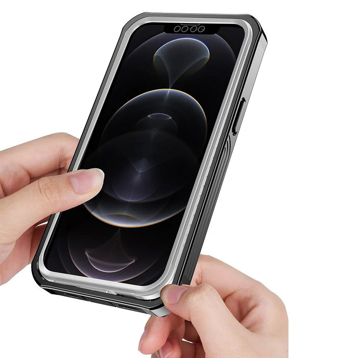 Full-Body Protection Shock Absorption PC Cover Built-in PET Screen Protector for iPhone 13 6.1 inch - 4