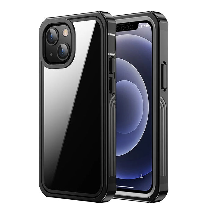Full-Body Protection Shock Absorption PC Cover Built-in PET Screen Protector for iPhone 13 6.1 inch - 5