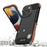 R-JUST Classical Shockproof Cell Phone Case Wood + Aluminium Alloy Frame Protector Bumper for Apple iPhone 13 6.1 inch - Black - 2