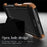 R-JUST Classical Shockproof Cell Phone Case Wood + Aluminium Alloy Frame Protector Bumper for Apple iPhone 13 6.1 inch - Black - 5
