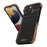 R-JUST Classical Shockproof Cell Phone Case Wood + Aluminium Alloy Frame Protector Bumper for Apple iPhone 13 6.1 inch - Black - 6