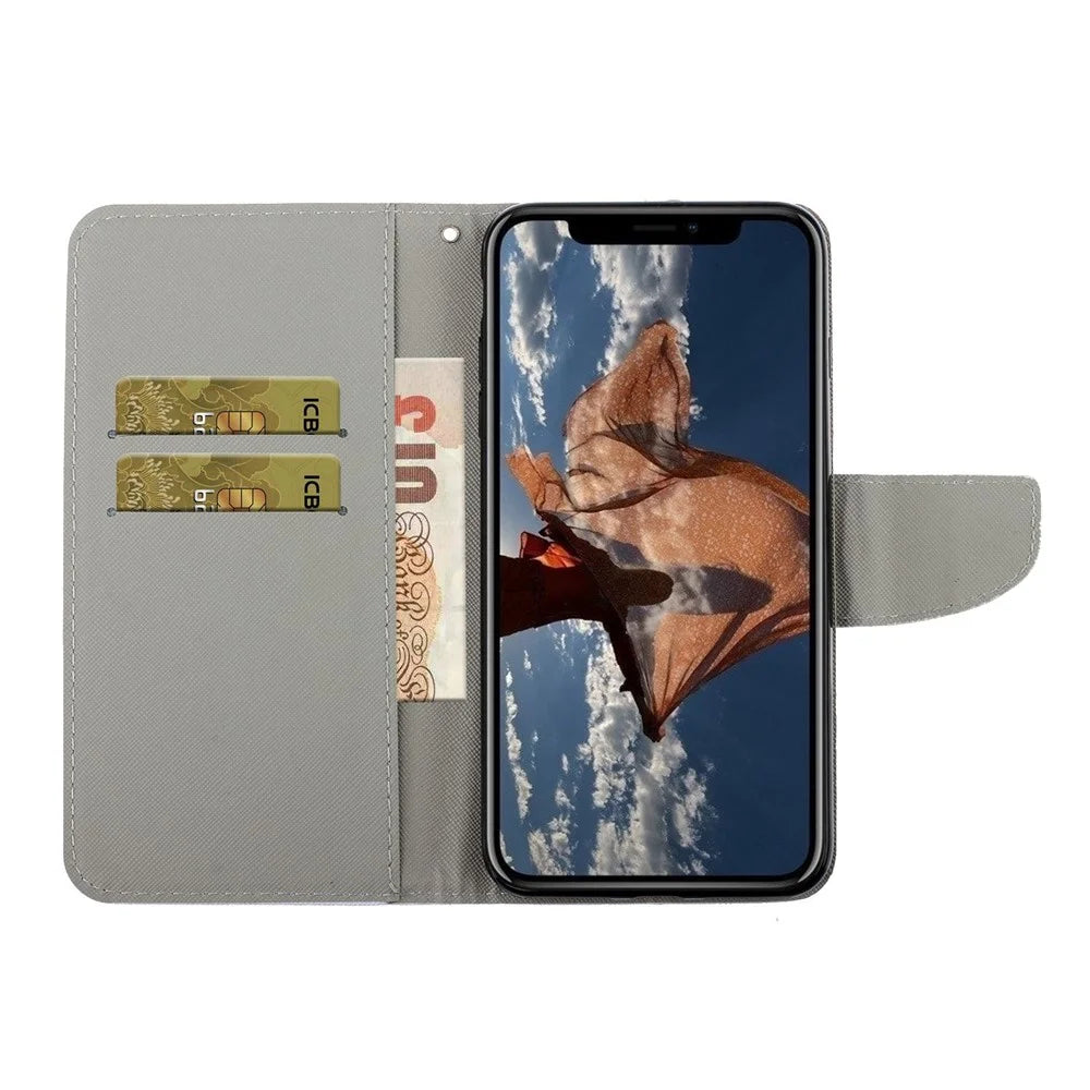 Cross Texture Pattern Printing PU Leather Wallet Stand Phone Case for iPhone 13 Pro 6.1 inch - Mandala Pattern - 5