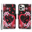 Handy Strap Pattern-Printing Full Protection Leather Cell Case with Wallet and Stand for iPhone 13 Pro Max 6.7 inch - Heart - 1