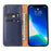 PU Leather Texture Wallet Card Slots Stand Design Phone Case for iPhone 13 Pro 6.1 inch - Blue - 4