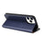 PU Leather Texture Wallet Card Slots Stand Design Phone Case for iPhone 13 Pro 6.1 inch - Blue - 5