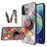 Shock-Absorbed Built-In Metal Sheet Phone Protector Glass Hybrid Case with Lanyard for iPhone 13 Pro 6.1 inch - Color Pattern - 1