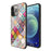 Shock-Absorbed Built-In Metal Sheet Phone Protector Glass Hybrid Case with Lanyard for iPhone 13 Pro 6.1 inch - Color Pattern - 2