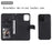 For iPhone 12  / 12 Pro Case 2 in 1 Detachable Magnetic Leather Wallet Mobile Cover with Strap - Black - 2