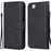 For iPhone 7 4.7 inch / 8 4.7 inch / SE (2020) / SE (2022) Case Solid Color Leather Mobile Cover Wallet Stand with Strap - Black - 1