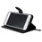 For iPhone 7 4.7 inch / 8 4.7 inch / SE (2020) / SE (2022) Case Solid Color Leather Mobile Cover Wallet Stand with Strap - Black - 6