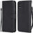 For iPhone X / XS 5.8 inch Case Solid Color Leather Mobile Cover Wallet Stand with Strap - Black - 1