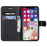 For iPhone X / XS 5.8 inch Case Solid Color Leather Mobile Cover Wallet Stand with Strap - Black - 4