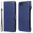 For iPhone 7 Plus 5.5 inch / 8 Plus 5.5 inch Case Solid Color Leather Mobile Cover Wallet Stand with Strap - Blue - 1