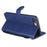 For iPhone 7 Plus 5.5 inch / 8 Plus 5.5 inch Case Solid Color Leather Mobile Cover Wallet Stand with Strap - Blue - 5