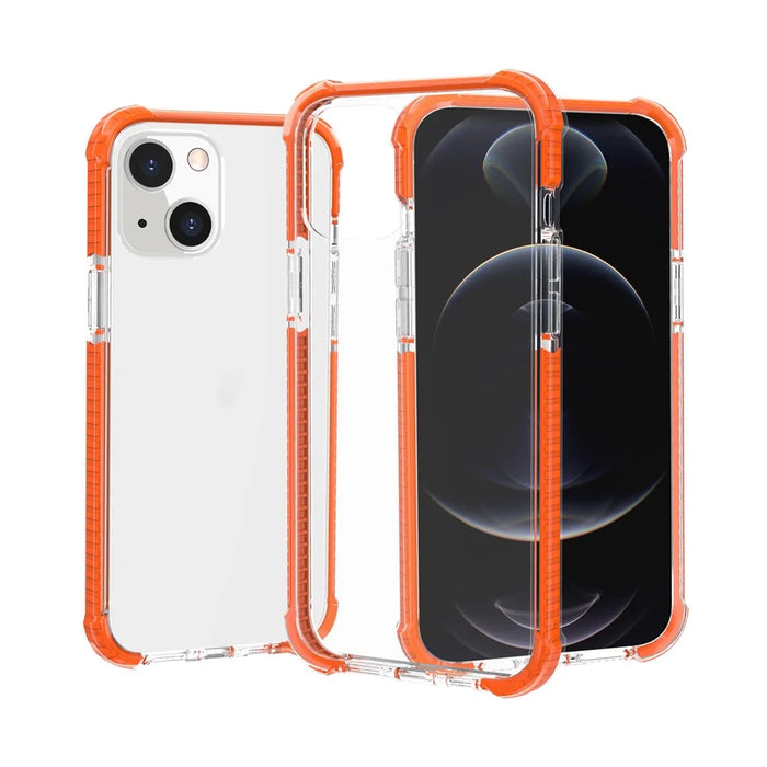 Acrylic Shockproof Protective Transparent Thickened Four Corners Phone Case Case for Apple iPhone 13 mini 5.4 inch - Orange - 3