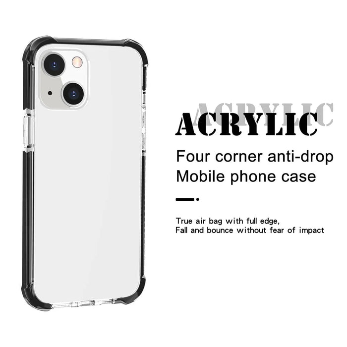 Acrylic Shockproof Protective Transparent Thickened Four Corners Phone Case Case for Apple iPhone 13 mini 5.4 inch - Orange - 4