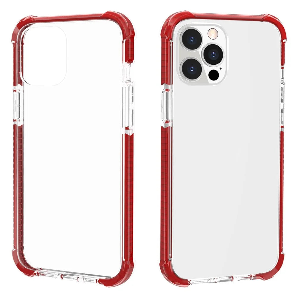 Acrylic Anti-drop Shockproof Protective Clear Hard Phone Case Case for Apple iPhone 13 Pro Max 6.7 inch - Red - 1