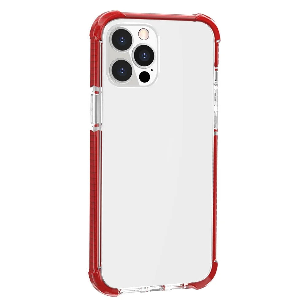 Acrylic Anti-drop Shockproof Protective Clear Hard Phone Case Case for Apple iPhone 13 Pro Max 6.7 inch - Red - 2