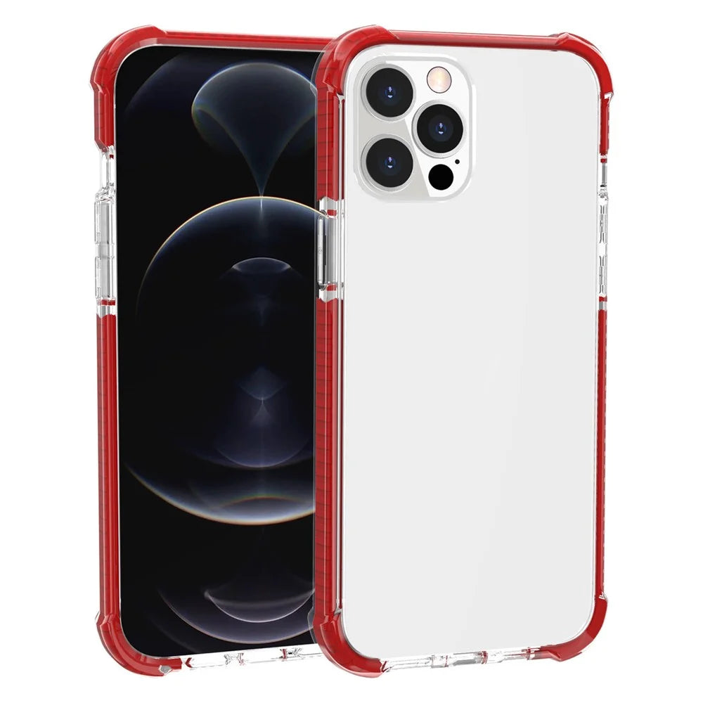Acrylic Anti-drop Shockproof Protective Clear Hard Phone Case Case for Apple iPhone 13 Pro Max 6.7 inch - Red - 4
