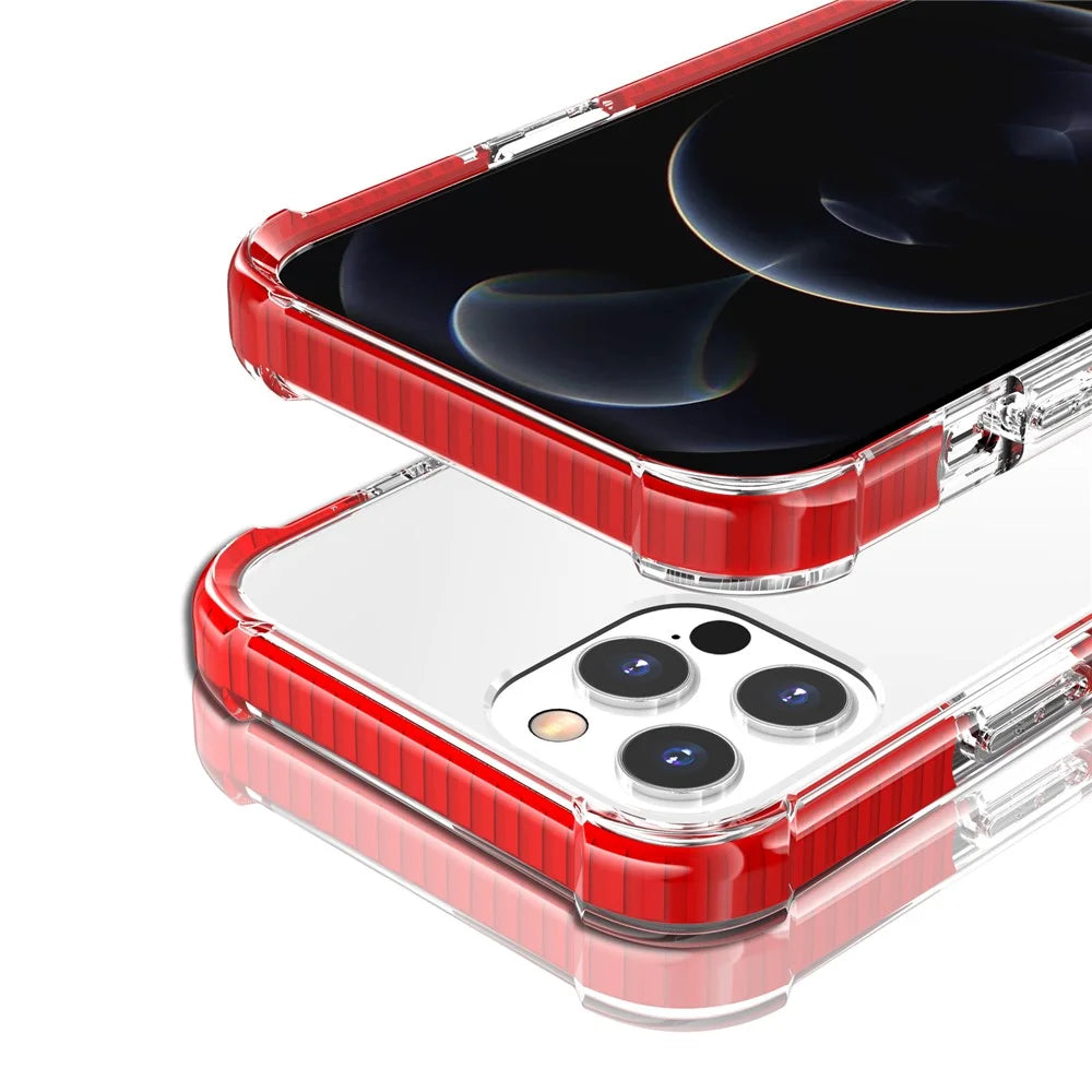Acrylic Anti-drop Shockproof Protective Clear Hard Phone Case Case for Apple iPhone 13 Pro Max 6.7 inch - Red - 5