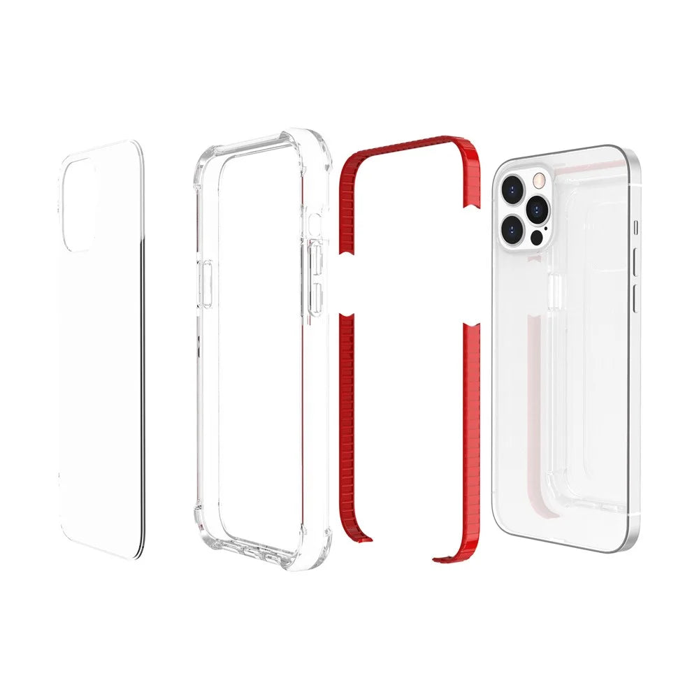 Acrylic Anti-drop Shockproof Protective Clear Hard Phone Case Case for Apple iPhone 13 Pro Max 6.7 inch - Red - 6