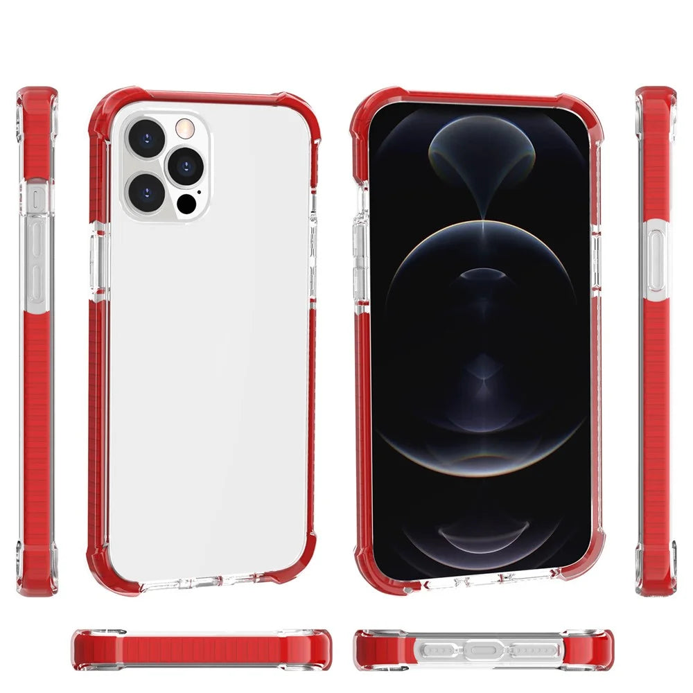 Acrylic Anti-drop Shockproof Protective Clear Hard Phone Case Case for Apple iPhone 13 Pro Max 6.7 inch - Red - 7