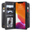 For iPhone 13 Pro Max Leather Case with 10 Card Holder Phone Cover Stand - Black - 1