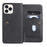 For iPhone 13 Pro Max Leather Case with 10 Card Holder Phone Cover Stand - Black - 7
