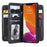For iPhone 13 Pro Leather Case with 10 Card Holder Phone Cover Stand - Black - 1