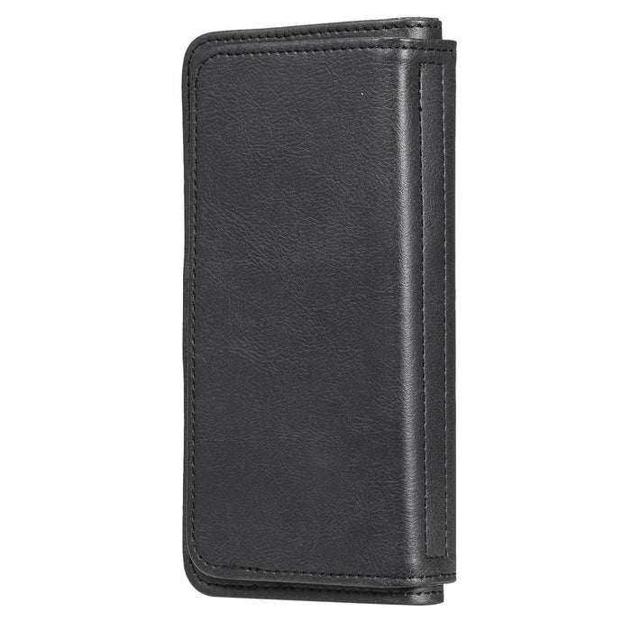 For iPhone 13 Pro Leather Case with 10 Card Holder Phone Cover Stand - Black - 3