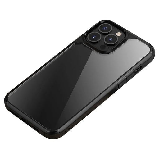 IPAKY Royal Series Acrylic + TPU Hybrid Clear Back Double Layer Protection Phone Shell for iPhone 13 Pro Max 6.7 inch - Black - 1