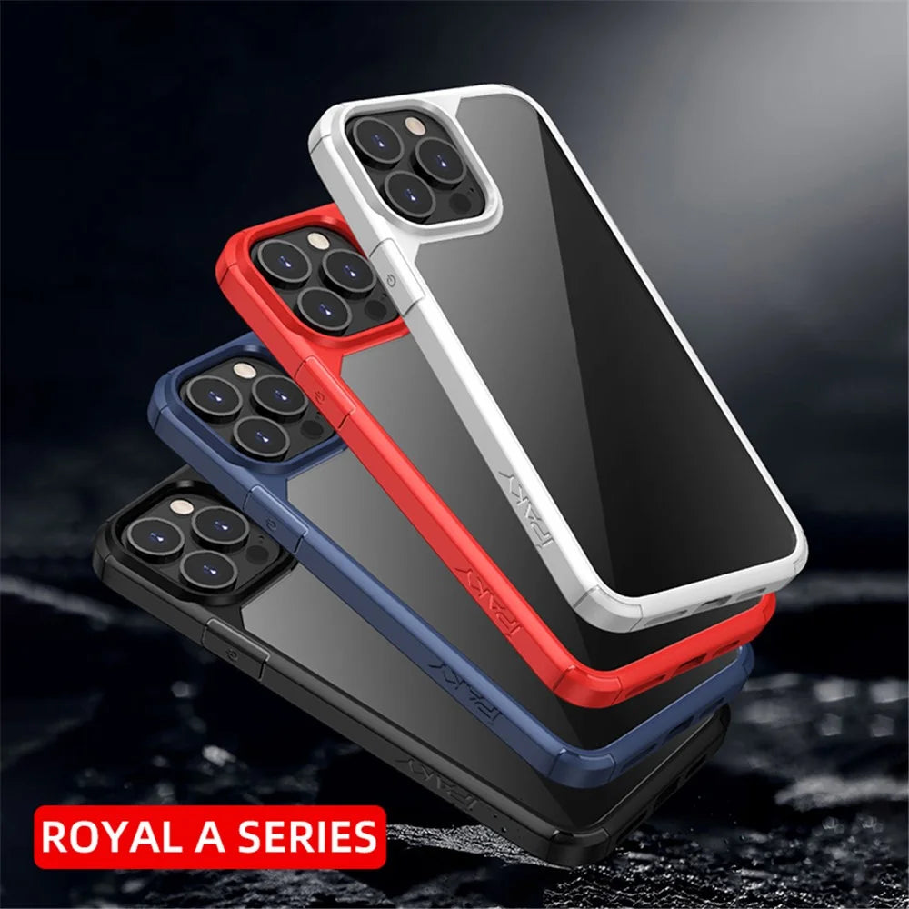 IPAKY Royal Series Acrylic + TPU Hybrid Clear Back Double Layer Protection Phone Shell for iPhone 13 Pro Max 6.7 inch - Black - 2