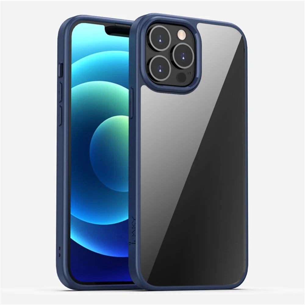 IPAKY Drop-proof PC + TPU Hybrid Case Phone Protective Cover Shell for iPhone 13 6.1 inch - Blue - 1