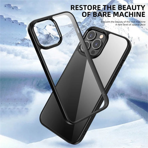 IPAKY Transparent PC + TPU Hybrid Case Anti-scratch Phone Back Cover for iPhone 13 Pro Max 6.7 inch - Blue - 2