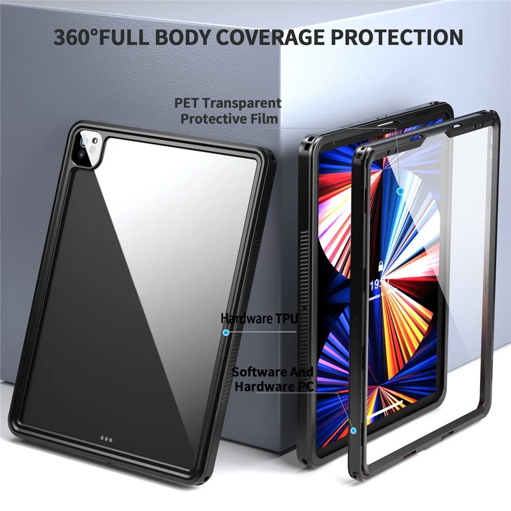 REDPEPPER IP68 Waterproof Anti-fingerprint Shockproof Tablet Cover Case for iPad Pro 12.9-inch (2021) - 6
