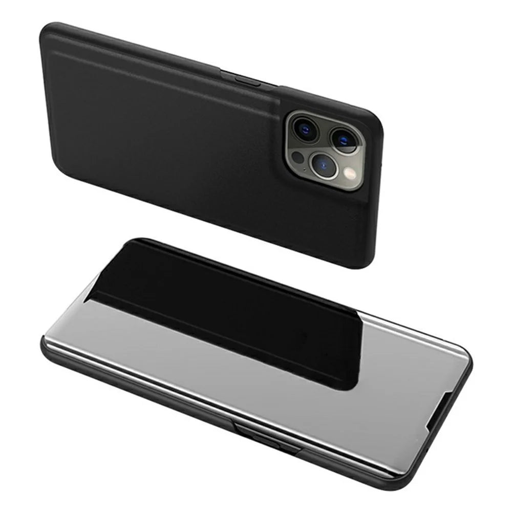 For iPhone 13 Pro Flip Leather Cover with Stand Full Body Protective Phone Case - Black - 1