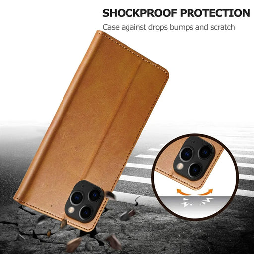 LC.IMEEKE Shockproof PU Leather Phone Shell with Stand Wallet Design for iPhone 13 Pro Max 6.7 inch - Brown - 2