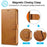LC.IMEEKE Shockproof PU Leather Phone Shell with Stand Wallet Design for iPhone 13 Pro Max 6.7 inch - Brown - 6