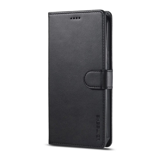 LC.IMEEKE PU Leather Phone Protector Case for iPhone 13 6.1 inch Folio Flip Wallet Card Slots Stand Design - Black - 2