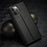 LC.IMEEKE Wallet Stand Leather Case Carbon Fiber Texture Phone Cover for iPhone 13 Pro 6.1 inch - Vertical Red Stripe - 6